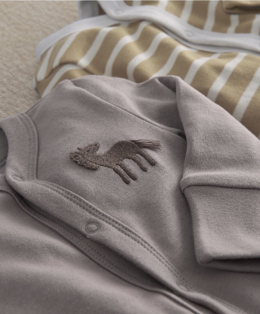 3Pk Hobby Horse Sleepsuits image number 4
