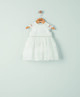 فستان أورجانزا مطرز - أبيض image number 1