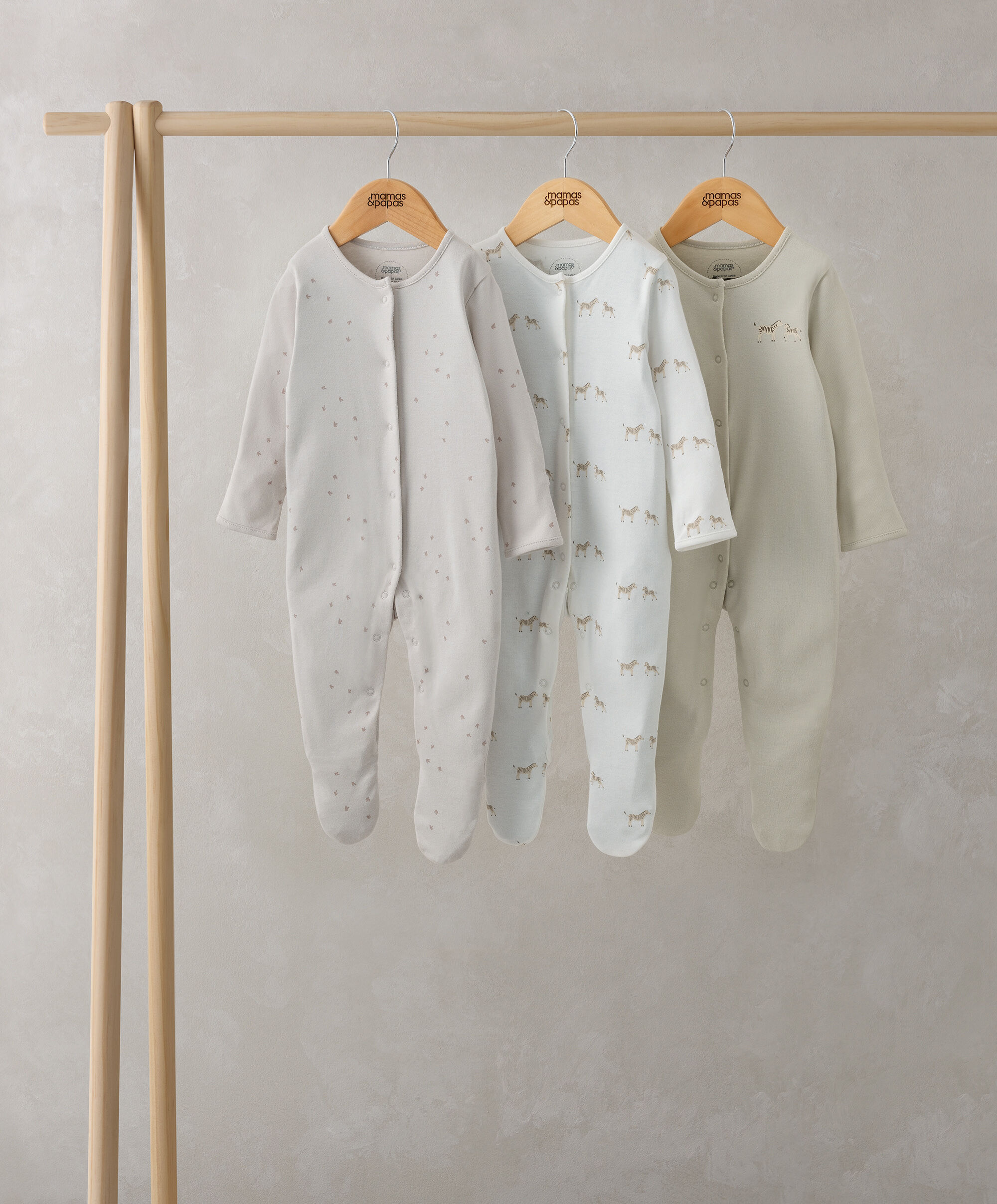 طقم بيجاما قطعة واحدة بنقشة حيوانات - 3 قطع