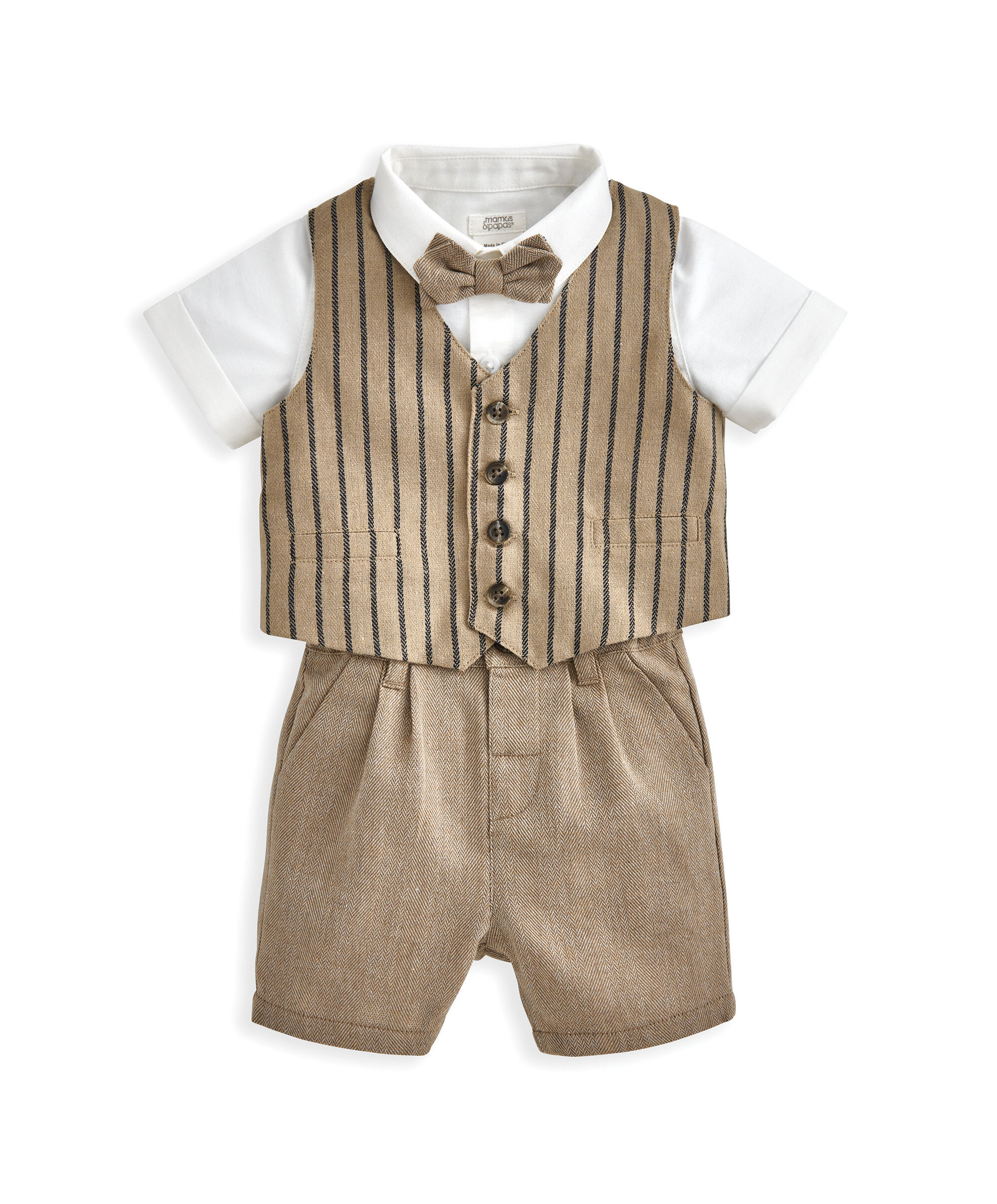 طقم بدلة بنقشة خطوط - 4 قطع image number 2