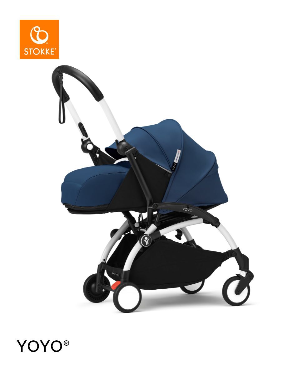 Stokke YOYO3 White Frame with 0+ Newborn Pack Air France Blue image number 1