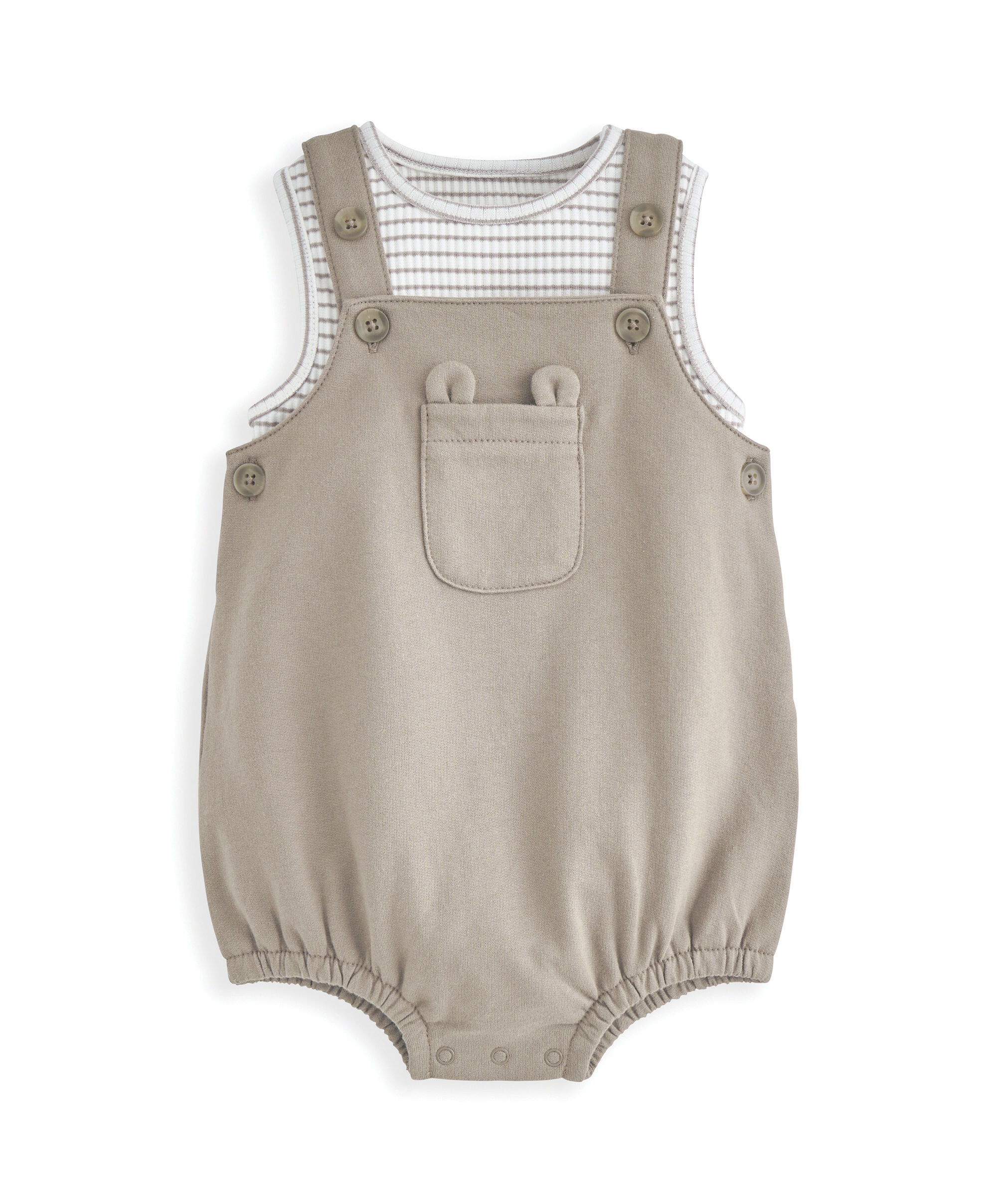 طقم دنغري ولباس قطعة واحدة مخطط - قطعتان image number 2