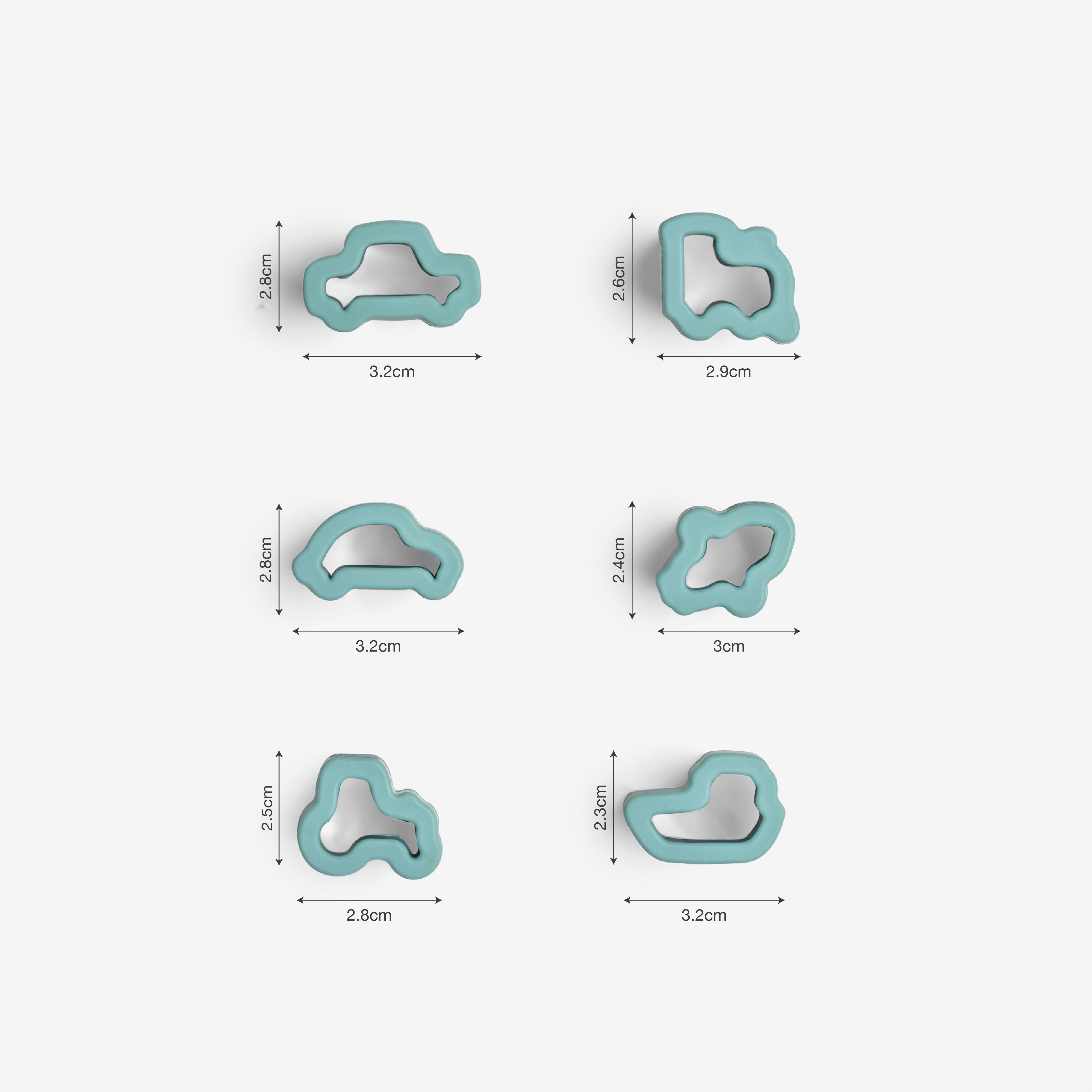 مجموعة قاطعات فاكهة بتصميم مركبات - 6 قطع image number 3