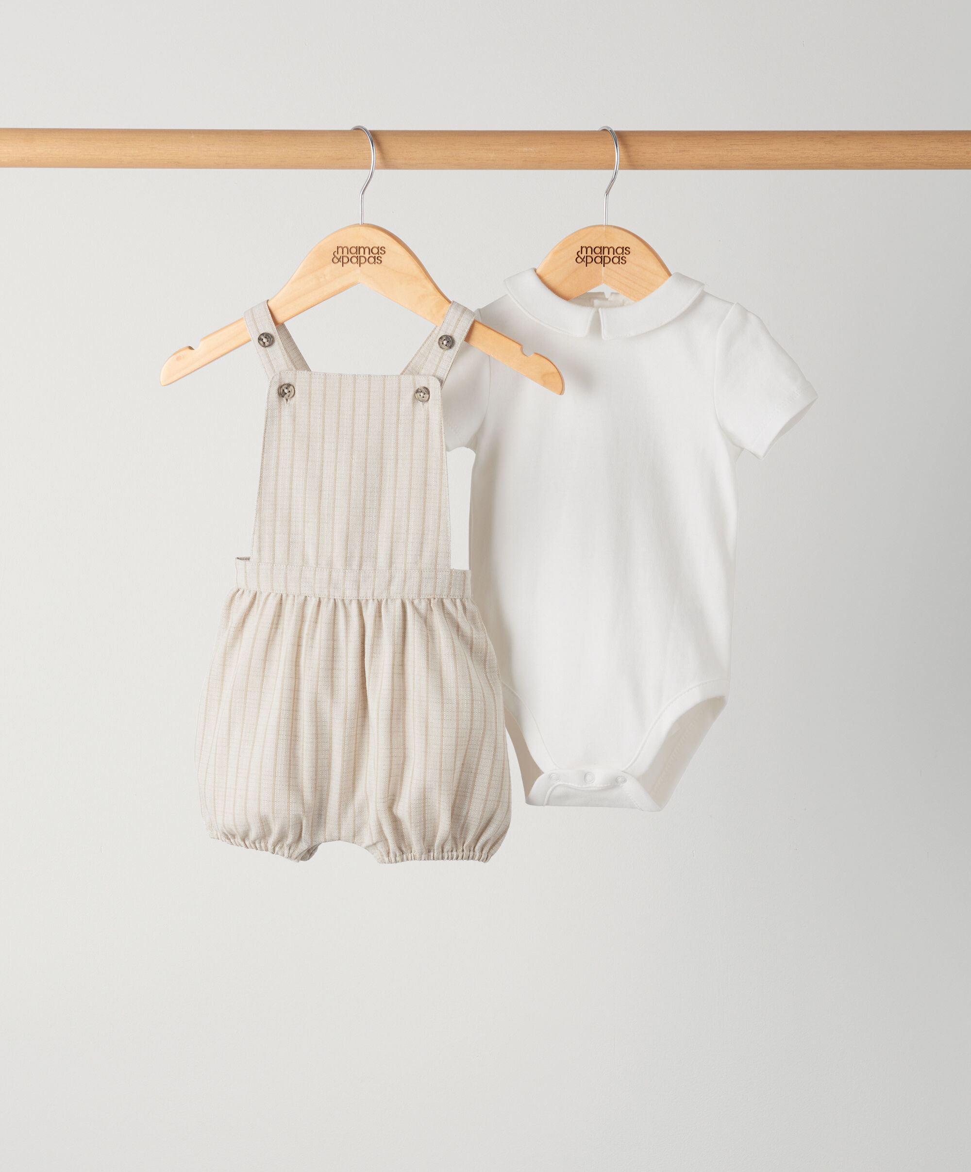 طقم دنغري مخطط ولباس قطعة واحدة - قطعتان image number 1