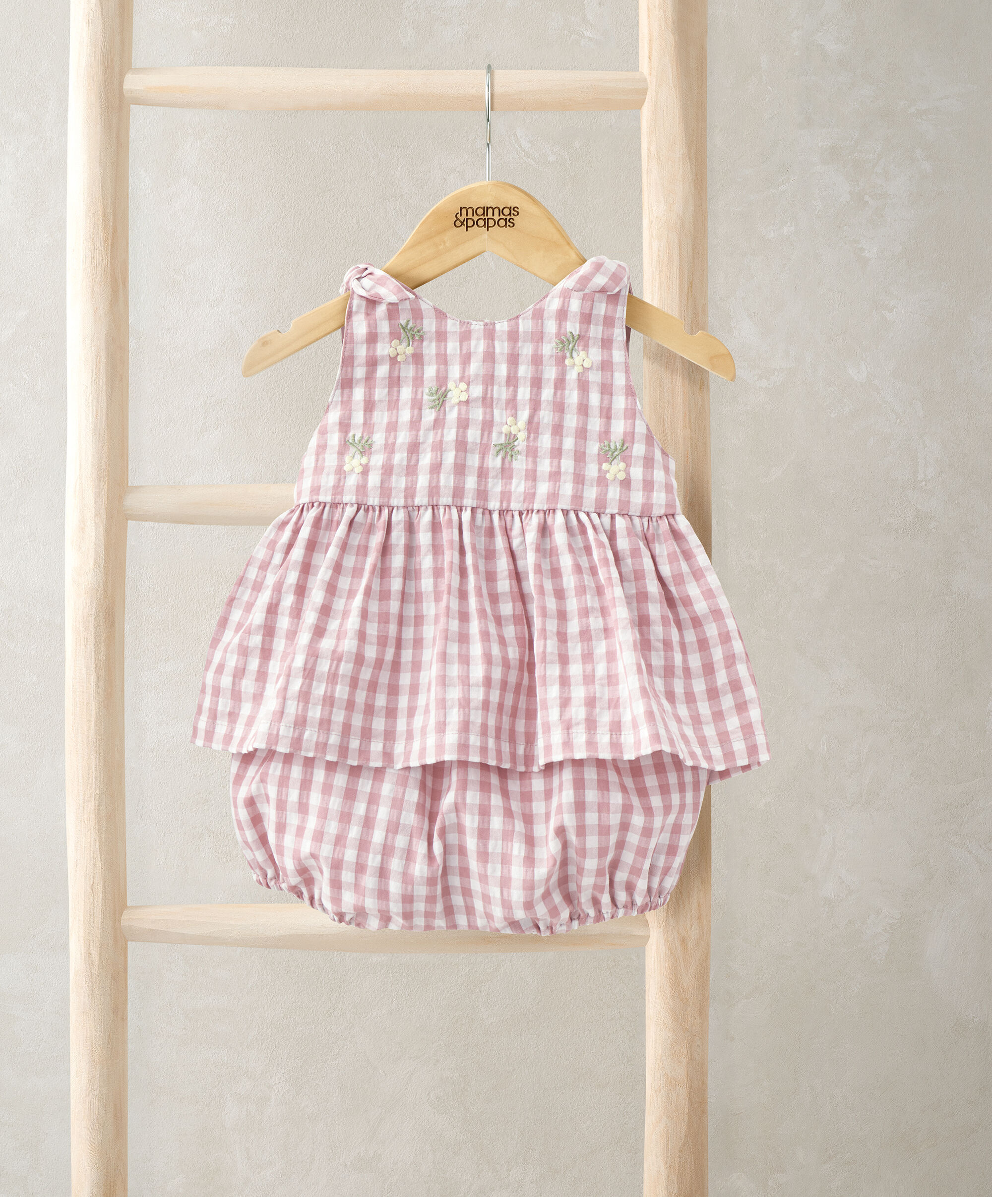 طقم بنقشة مربعات غينغهام - قطعتان image number 1