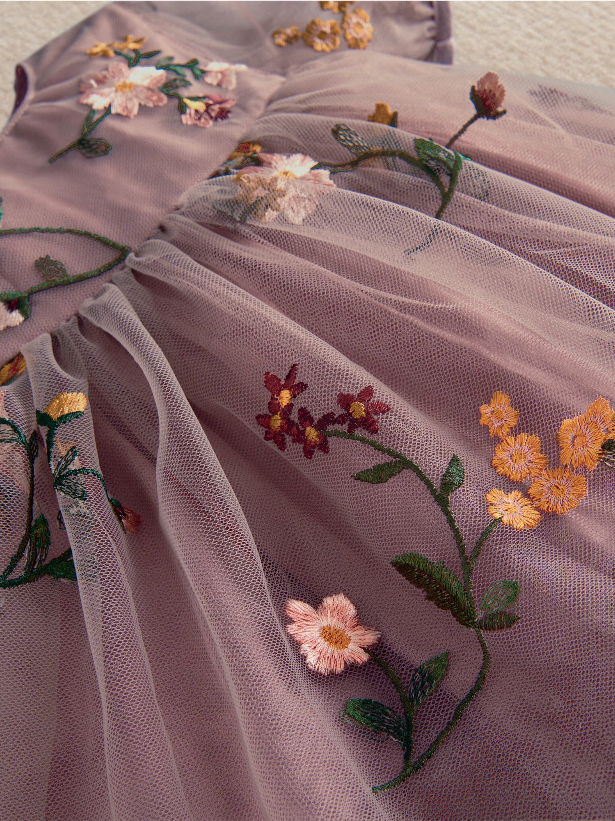 Plum Embroidered Dress image number 4