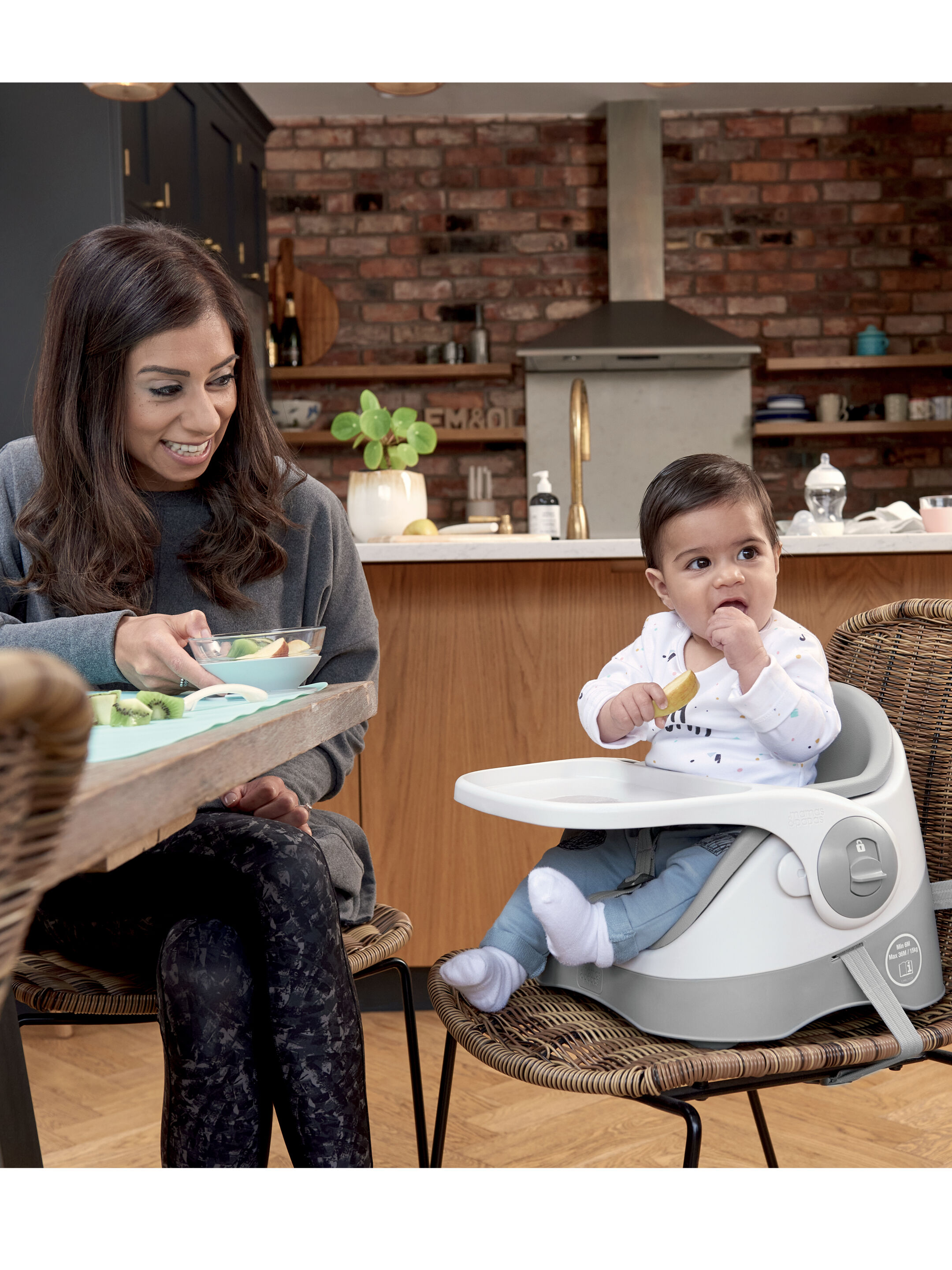 مقعد داعم بيبي باد للأطفال - رمادي