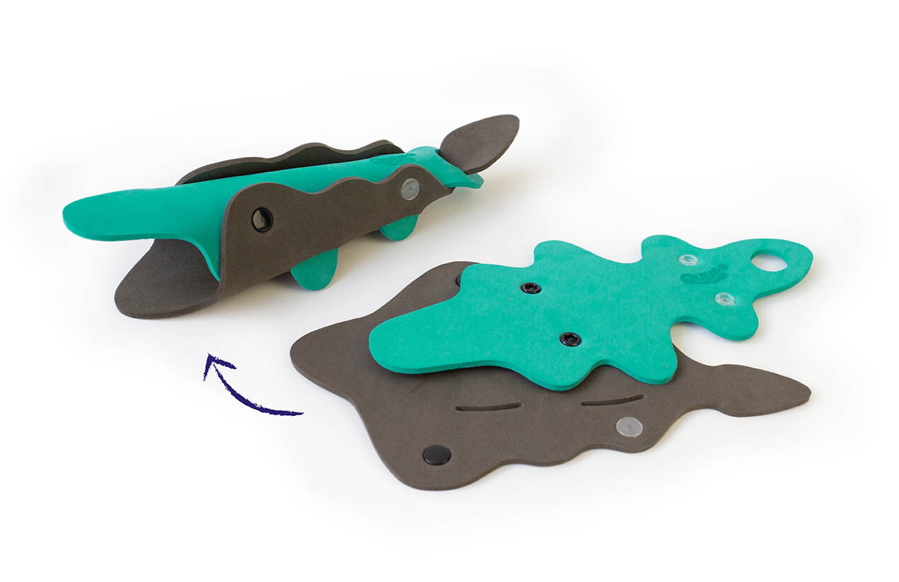 مجموعة ألعاب مجسمة لأوقات الاستحمام كيوتوبيا من كوت - كروكديل ريفر image number 2