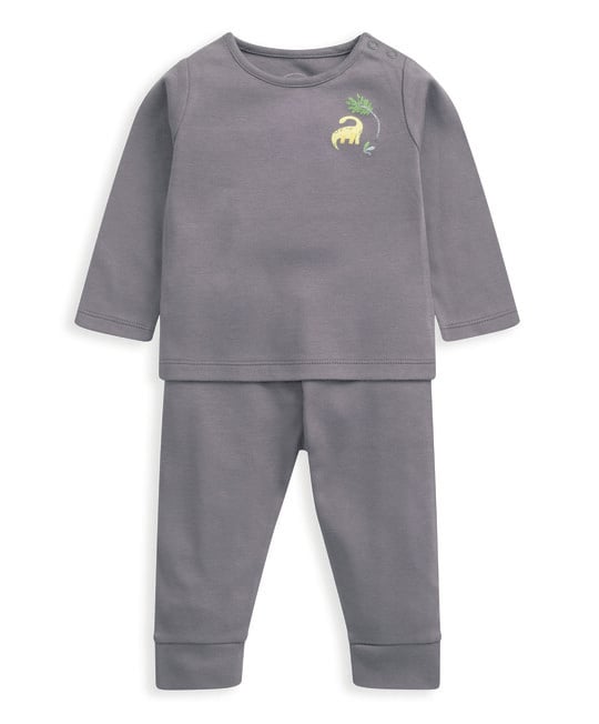 طقم بيجاما جيرسيه بنقشة ديناصور - قطعتان طقم بيجاما جيرسيه بنقشة ديناصور - قطعتان image number 3