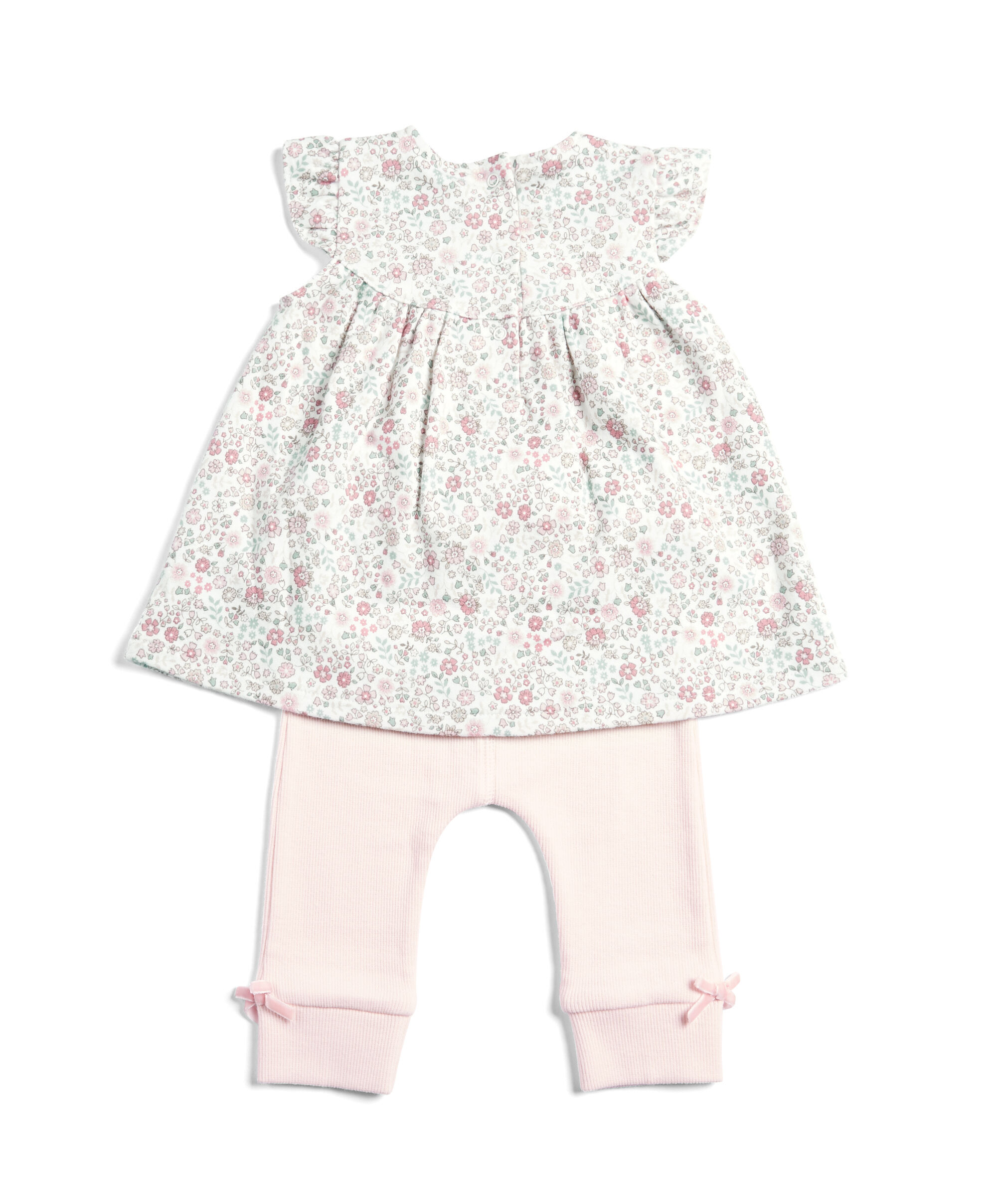 طقم بلوزة مطبوعة ولغينغز من نسيج مضلع image number 2