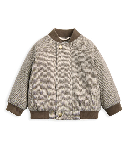 جاكيت بومبر بنقشة هيرنج بون - اوتميل جاكيت بومبر بنقشة هيرنج بون - اوتميل image number 2