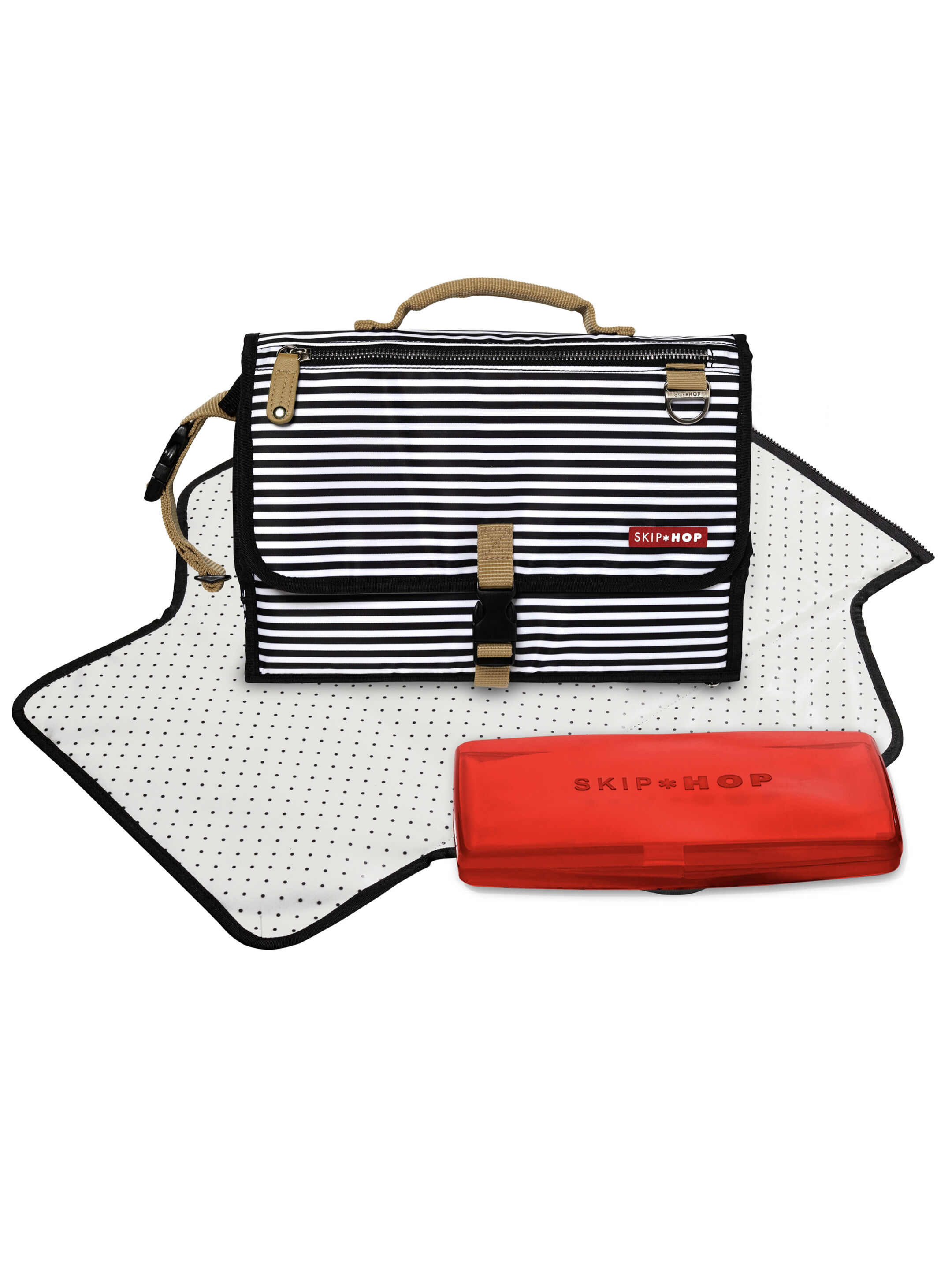 مجموعة تغيير الحفاضات برونتو من سكيب هوب - نقشة خطوط بالأبيض والأسود image number 2