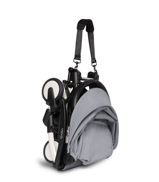 عربة أطفال بيبي زن يويو2 بهيكل أبيض ومجموعة مقعد عربة لعمر 6 شهور فأكثر بلون رمادي عربة أطفال بيبي زن يويو2 بهيكل أبيض ومجموعة مقعد عربة لعمر 6 شهور فأكثر بلون رمادي image number 3