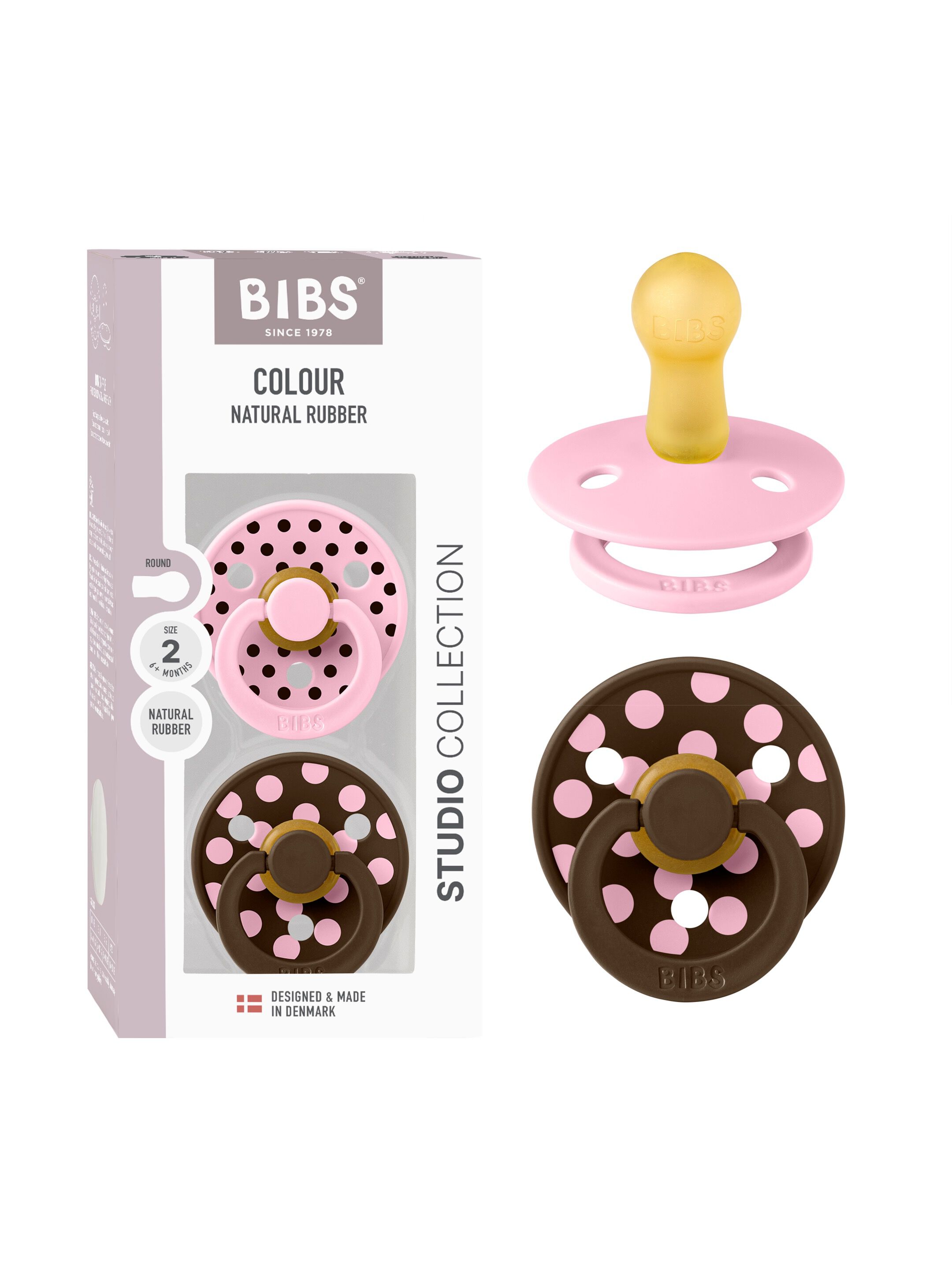طقم لهايات بيبس ستوديو كولور - بولكا - لاتكس - المقاس 2 - بيبي بينك موكا، قطعتان image number 1