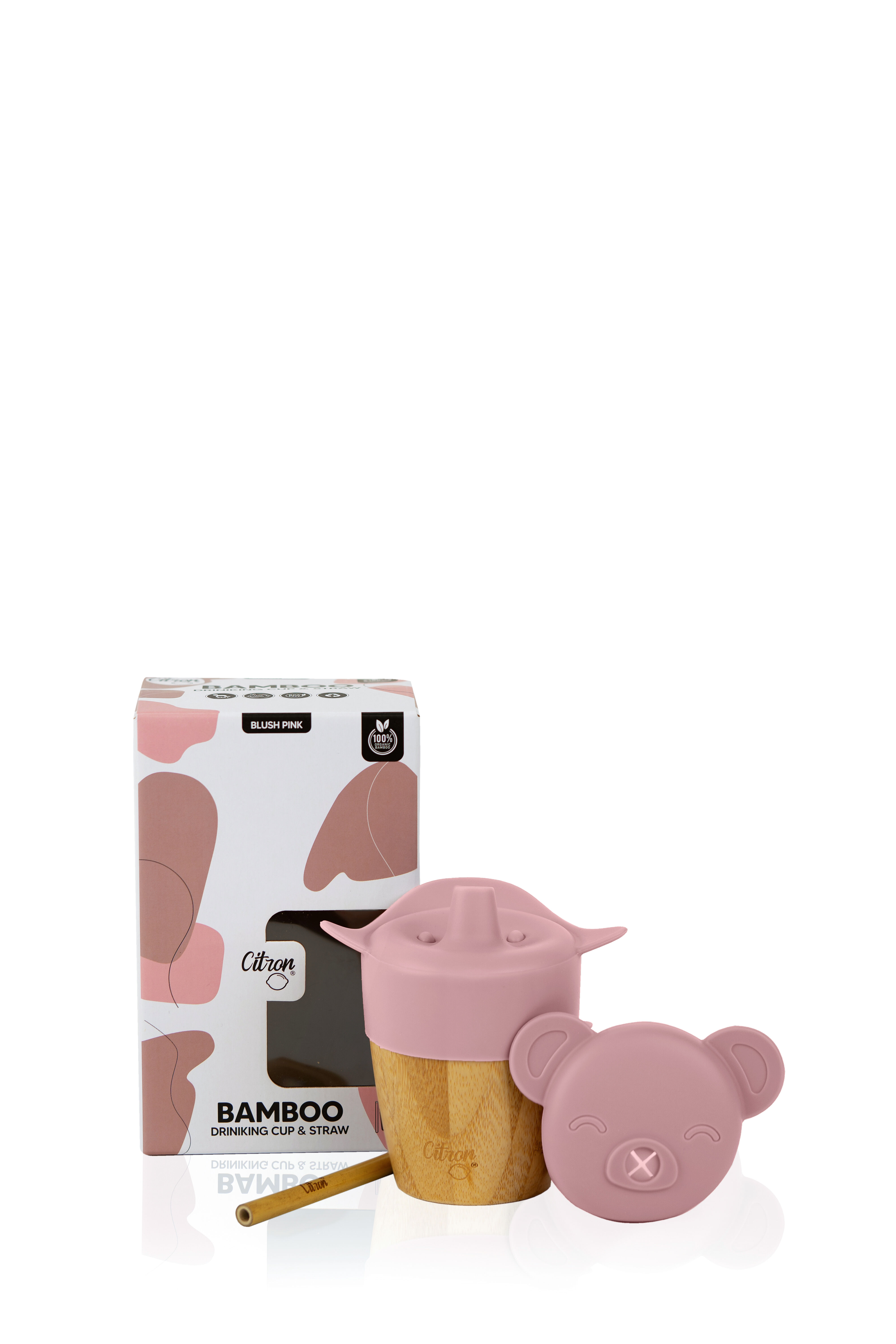 كوب بامبو عضوي بأغطية من سيترون - وردي فاتح image number 2