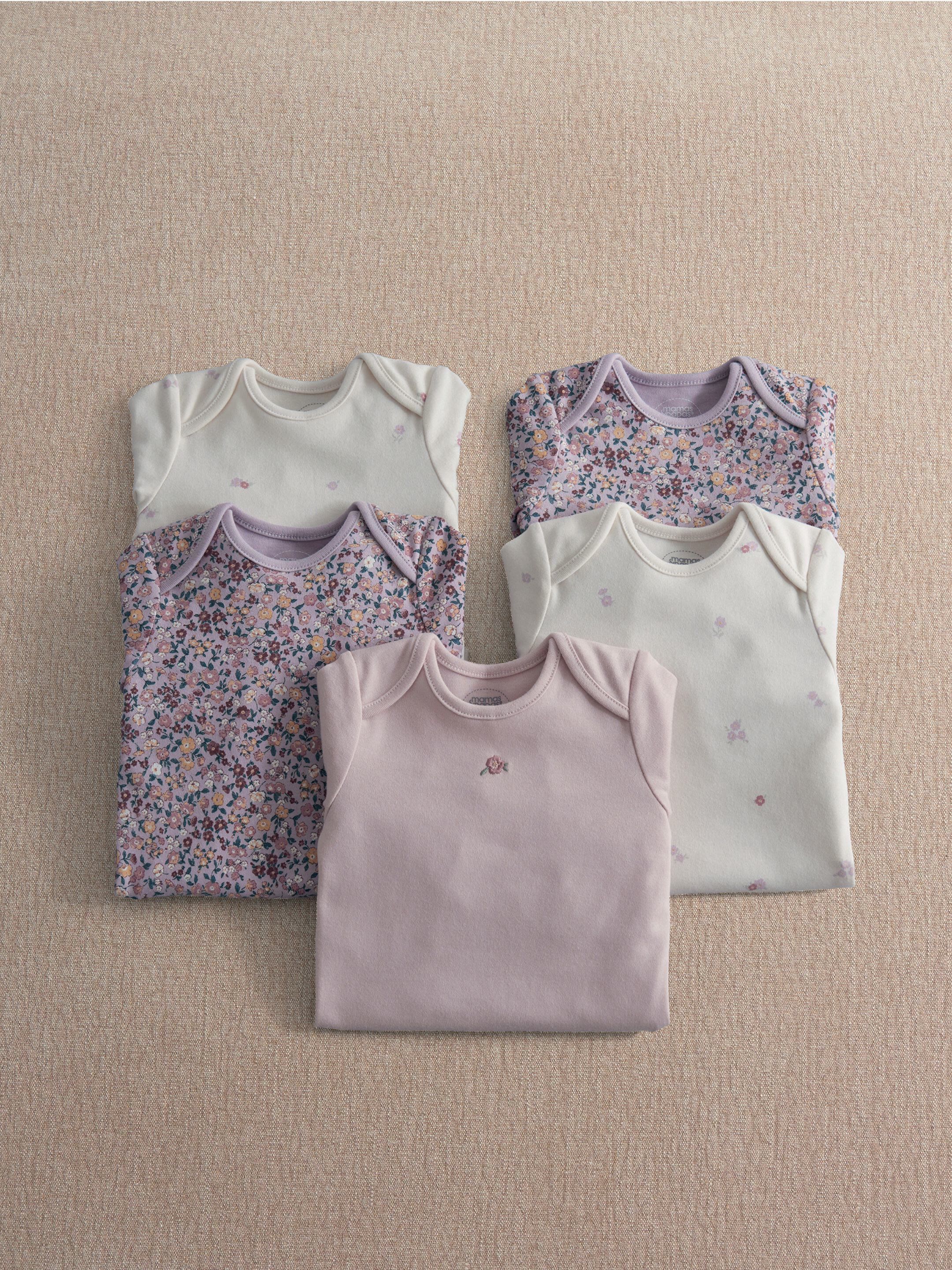 5pk Vintage Floral L/S Bodysuits image number 1
