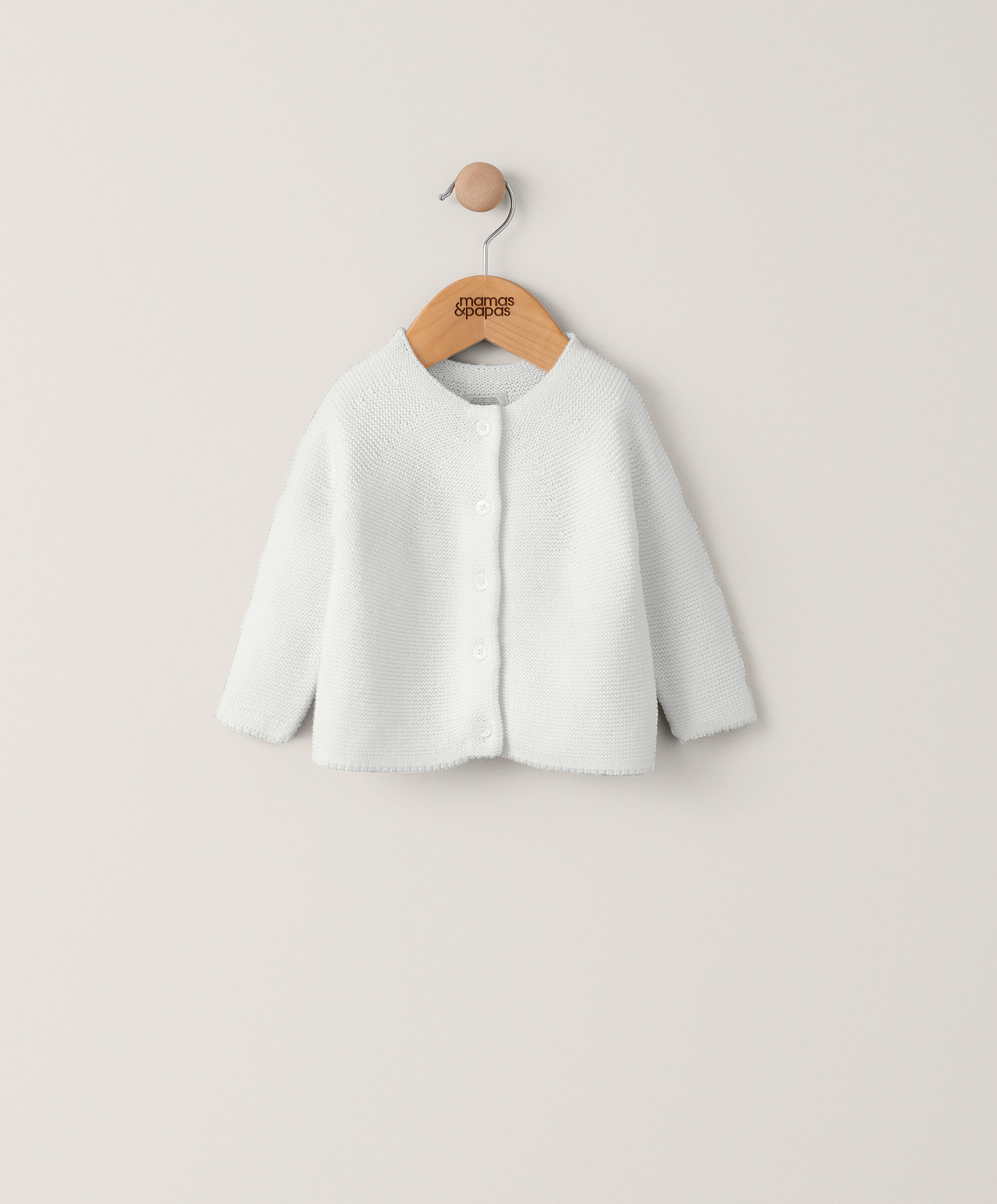 كارديغان بنسيج دقيق - أبيض كريمي image number 1