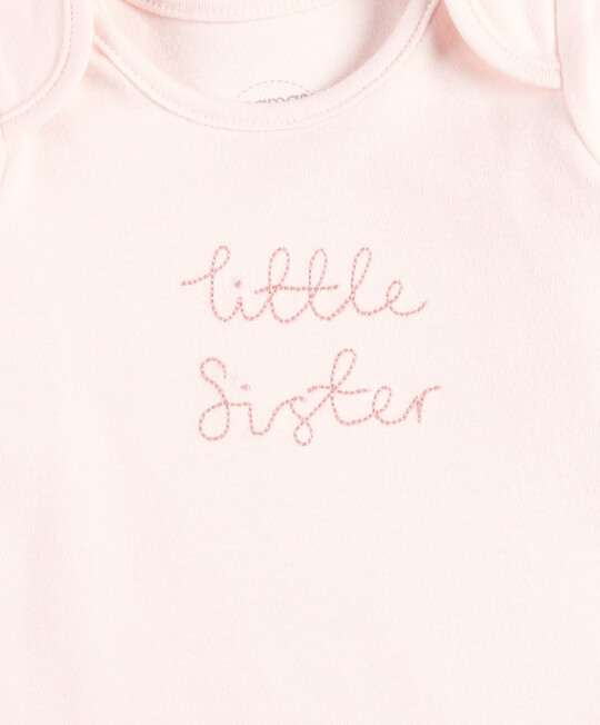 تي شيرت بأكمام طويلة ونقشة Little Sister - وردي تي شيرت بأكمام طويلة ونقشة Little Sister - وردي image number 4