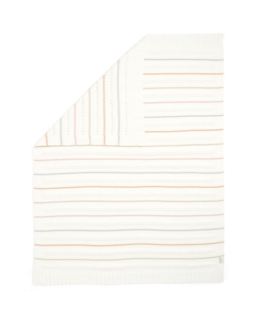 بطانية منسوجة مخططة بلون نوترال بطانية منسوجة مخططة بلون نوترال image number 3