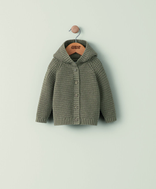 كارديغان بغطاء رأس - بني كارديغان بغطاء رأس - بني image number 1