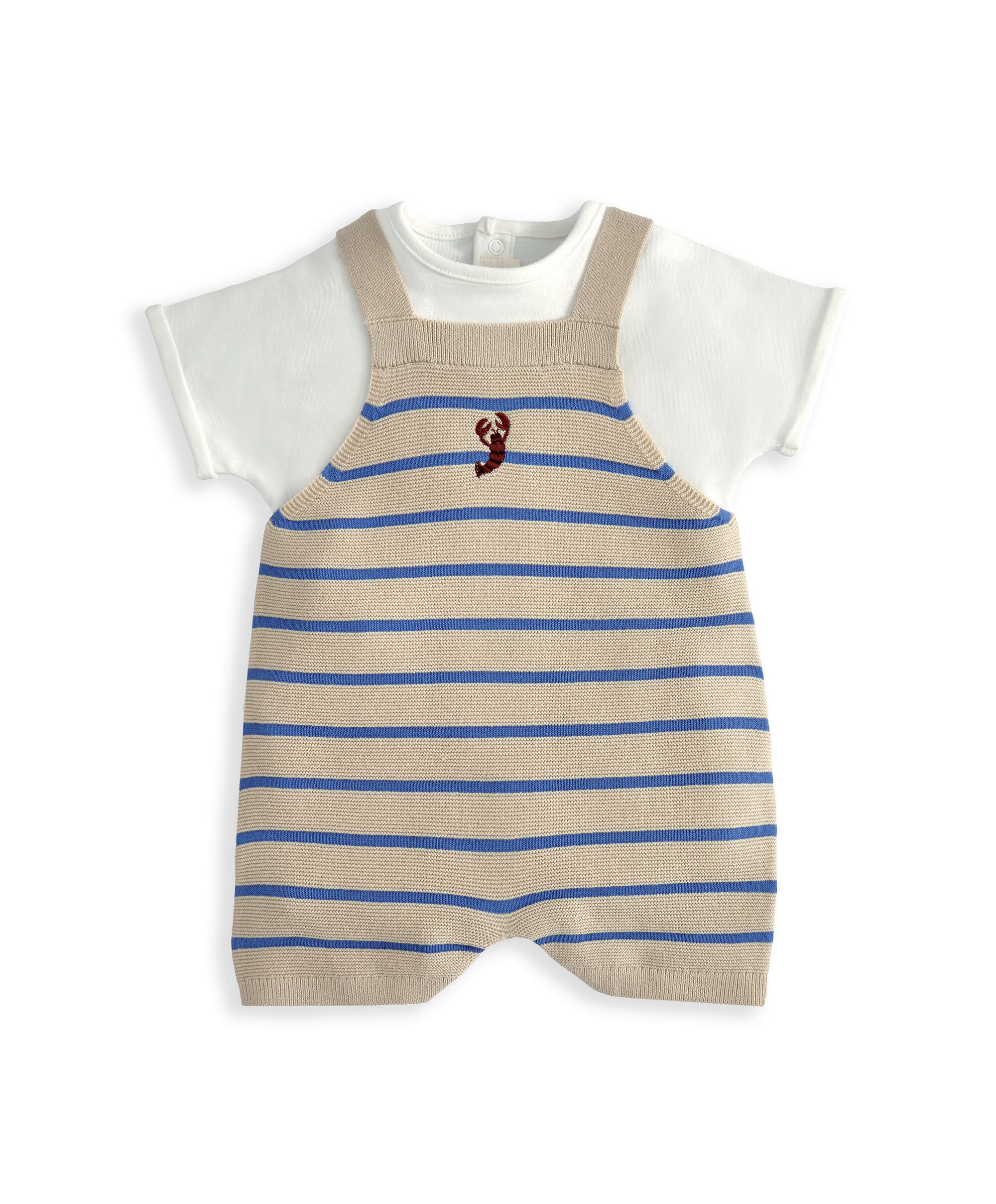 طقم دنغري وتيشيرت منسوج، قطعتين image number 2