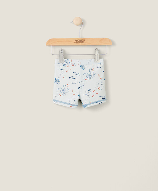 شورت سباحة بنقشة بحرية زرقاء شورت سباحة بنقشة بحرية زرقاء image number 1