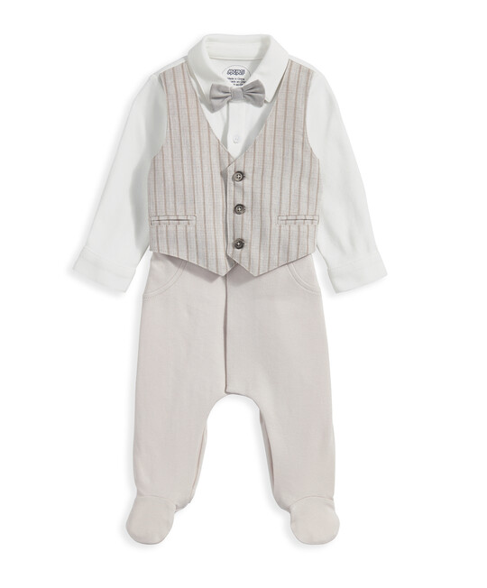 طقم الكل في واحد بتصميم فيست وعقدة - أبيض كريمي طقم الكل في واحد بتصميم فيست وعقدة - أبيض كريمي image number 2