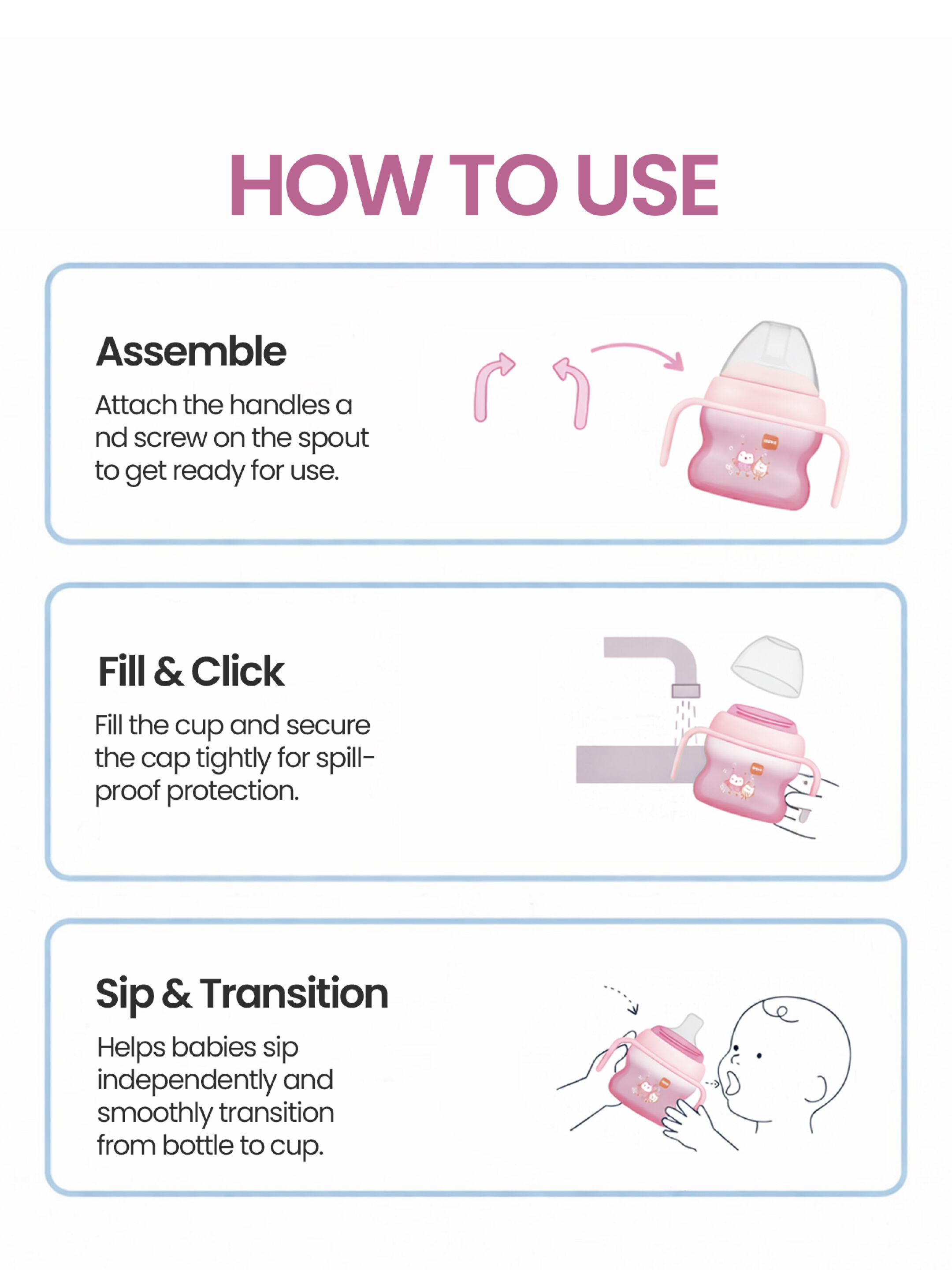 كوب مام بيبي سيليكون للأطفال من - 4 أشهر فأكثر | وردي فوريس - 150 مل - عبوة من قطعة واحدة image number 6