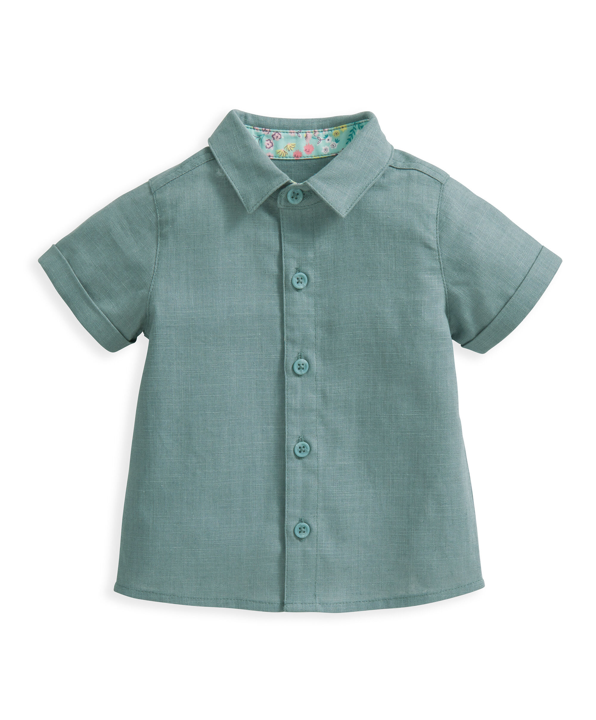 طقم قميص أخضر وربطة عنق فراشة بنقشة زهور image number 4