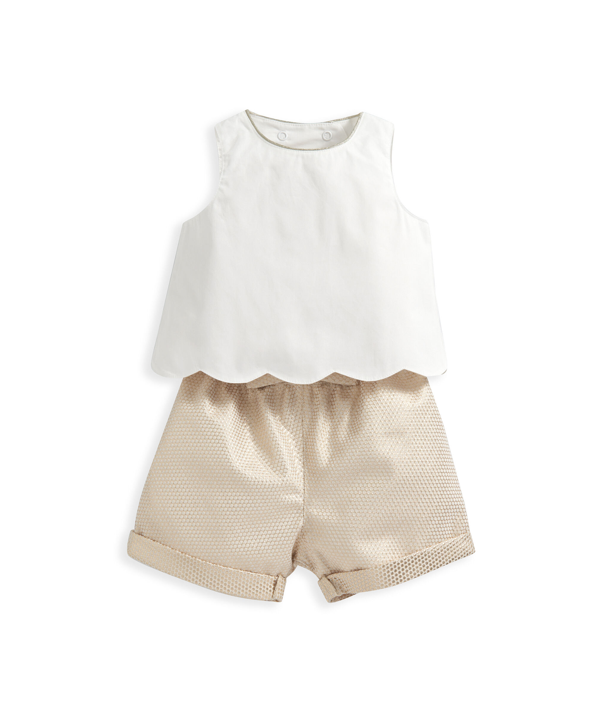 طقم بلوزة وشورت جاكار - قطعتان image number 2